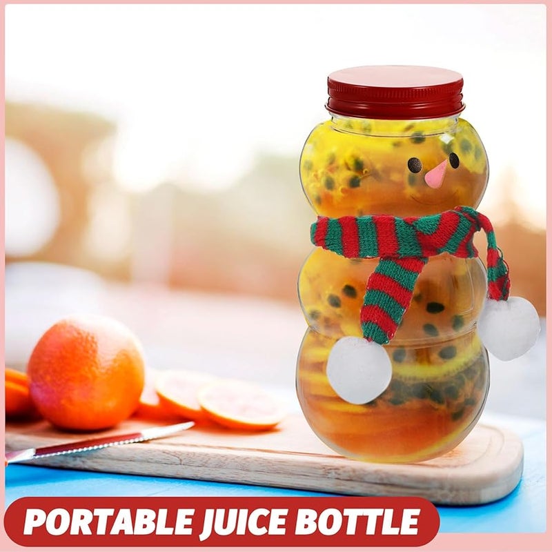 Snowman Shaped Plastic Candy Jars With Lids 10 Sets Christmas Party Food Storage Container - Image 4